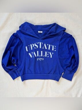 Blue Balloon Sleeve Hoodie